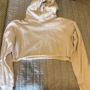 Cropped Cream Hoodie